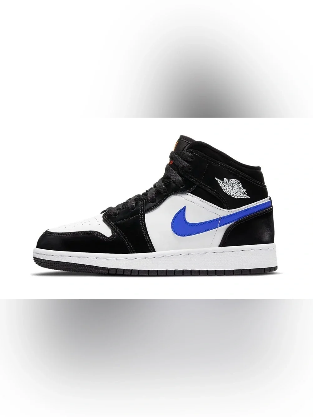 Nike Air Jordan 1 Mid Black White Purple Swoosh